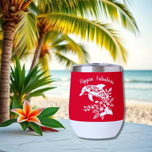 Hawaiian Dolphin- Flippin' Fabulous-Cherry Red