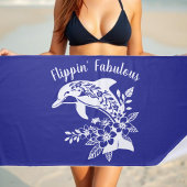 Hawaiian Dolphin Flippin Fabulous-Deep Blue Strandlaken