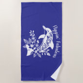 Hawaiian Dolphin Flippin Fabulous-Deep Blue Strandlaken (Voorkant)