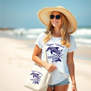 Hawaiian Dolphin-Flippin' Fabulous-Fisherman Core Grote Tote Bag