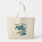 Hawaiian Dolphin-Flippin' Fabulous-Fisherman Core Grote Tote Bag (Achterkant)
