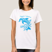 Hawaiian Dolphin Flippin' Fabulous lichtblauw T-shirt (Voorkant)