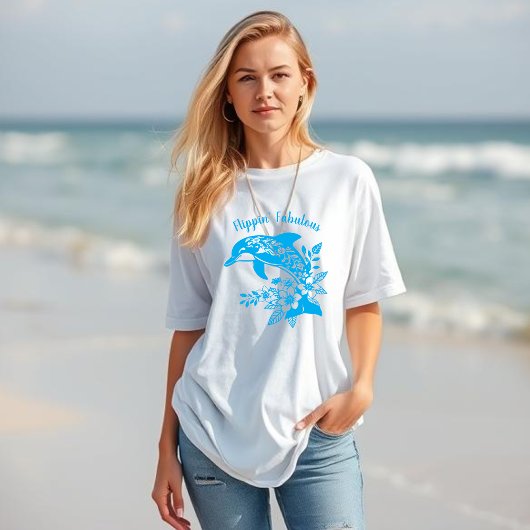 Hawaiian Dolphin Flippin' Fabulous lichtblauw T-shirt