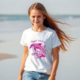 Hawaiian Dolphin Flippin' Fabulous Pink T-shirt