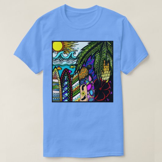 Hawaiian doodle t-shirt (Design voorkant)