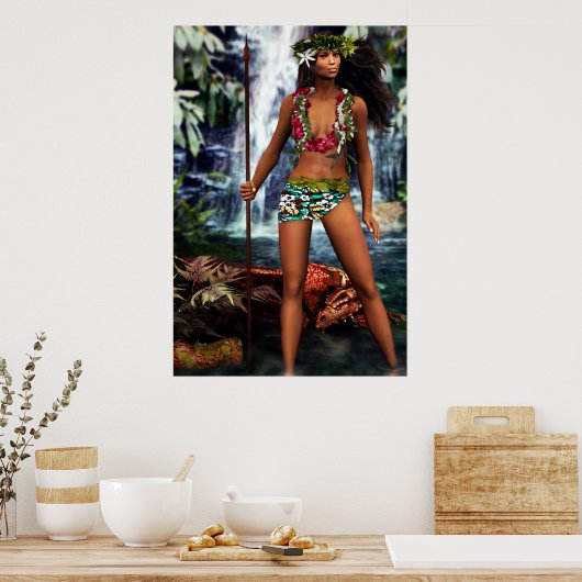 Hawaiian Dragon Goddess Poster (Keuken)
