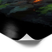 Hawaiian Dragon Warming Zelf op Lava Perfect Poster (Hoek)