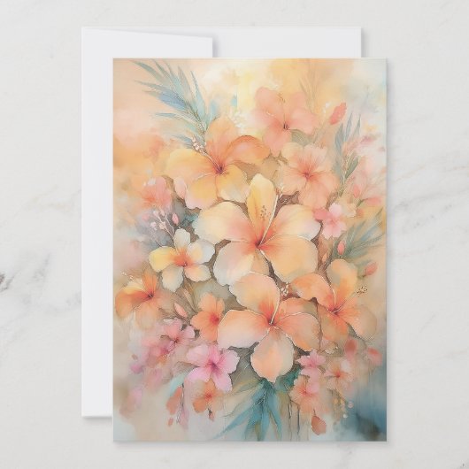 Hawaiian Dreamy Hibiscus Feestdagenkaart (Voorkant)