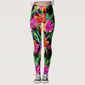Hawaiian drijft je achtergrondkleur op leggings (Voorkant)