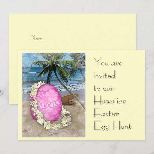 Hawaiian Easter Egg Hunt Kaart (Voorkant / Achterkant)