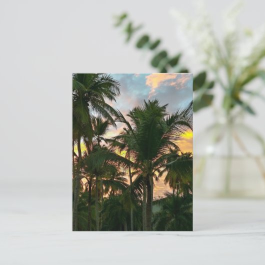 Hawaiian Exotic Beach Palm Trees Briefkaart (Staand voorkant)