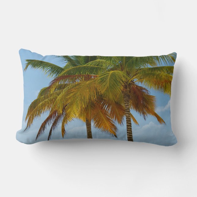 Hawaiian Exotic Beach Palm Trees Kussen (Voorkant)