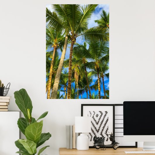 Hawaiian Exotic Beach Palm Trees Poster (Thuiskantoor)