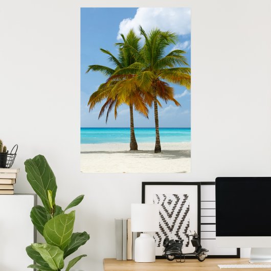 Hawaiian Exotic Beach Palm Trees Poster (Thuiskantoor)
