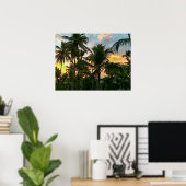 Hawaiian Exotic Beach Palm Trees Poster (Thuiskantoor)