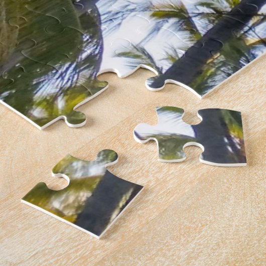 Hawaiian Exotic Beach Palm Trees & Sky Legpuzzel (Zijkant)