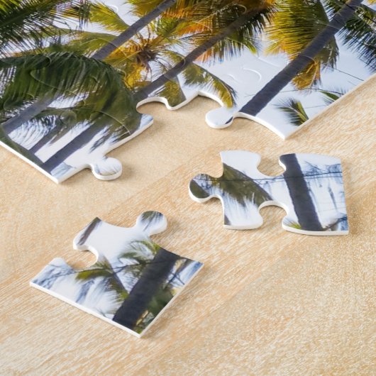 Hawaiian Exotic Beach Palm Trees & Sky Legpuzzel (Zijkant)