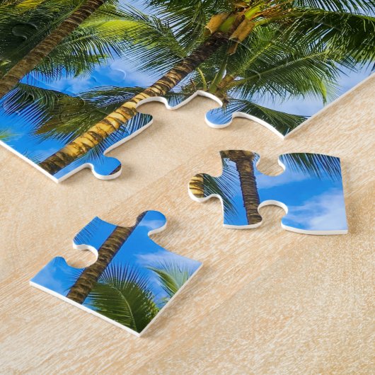 Hawaiian Exotic Beach Palm Trees & Sky Legpuzzel (Zijkant)