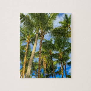 Hawaiian Exotic Beach Palm Trees & Sky Legpuzzel