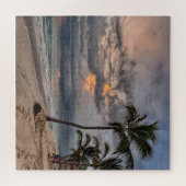 Hawaiian Exotic Beach Palm Trees & Sunrise Legpuzzel (Horizontaal)