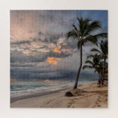 Hawaiian Exotic Beach Palm Trees & Sunrise Legpuzzel (Verticaal)