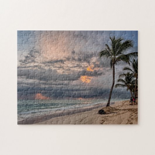 Hawaiian Exotic Beach Palm Trees & Sunrise Legpuzzel (Horizontaal)