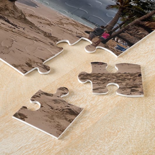 Hawaiian Exotic Beach Palm Trees & Sunrise Legpuzzel (Zijkant)