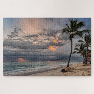 Hawaiian Exotic Beach Palm Trees & Sunrise Legpuzzel