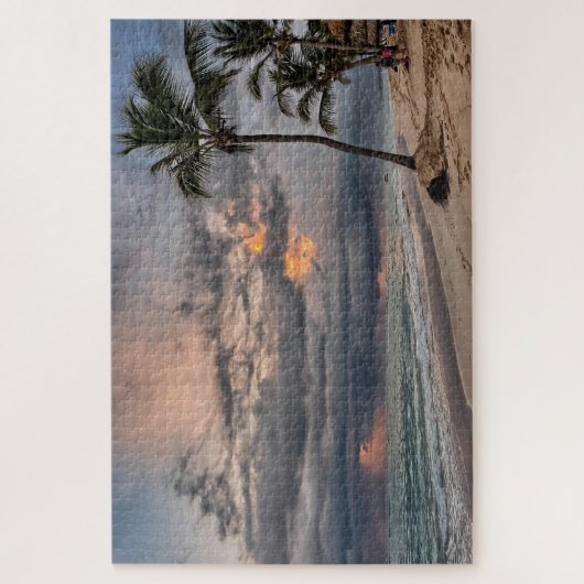 Hawaiian Exotic Beach Palm Trees & Sunrise Legpuzzel (Verticaal)