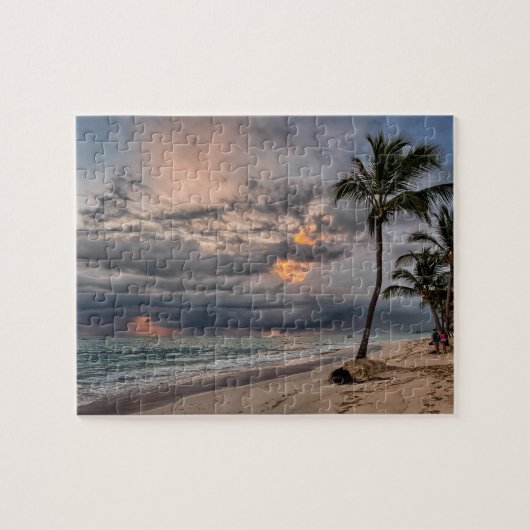 Hawaiian Exotic Beach Palm Trees & Sunrise Legpuzzel (Horizontaal)