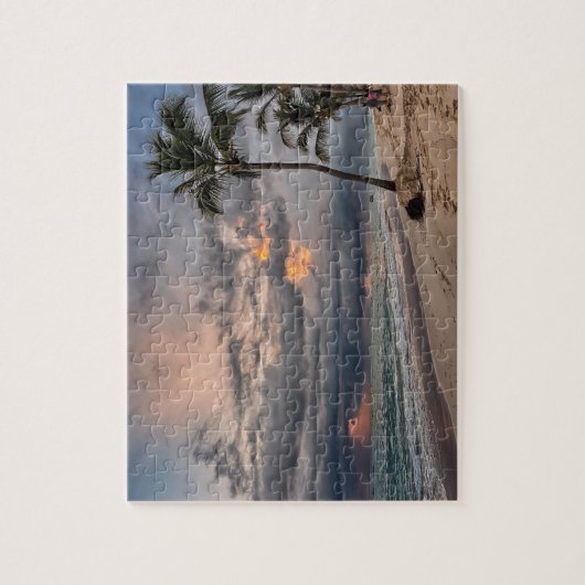 Hawaiian Exotic Beach Palm Trees & Sunrise Legpuzzel (Verticaal)