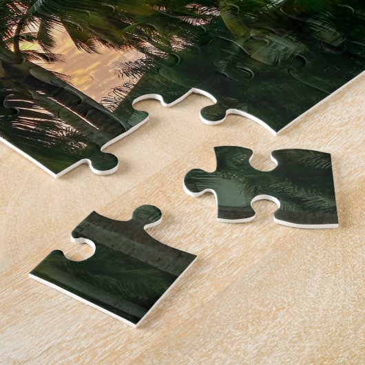 Hawaiian Exotic Beach Palm Trees Sunset Legpuzzel (Zijkant)