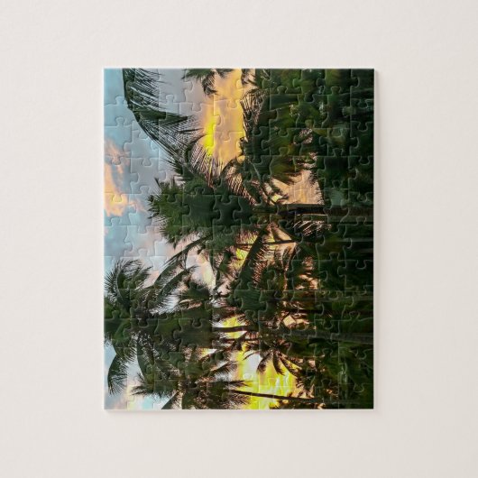 Hawaiian Exotic Beach Palm Trees Sunset Legpuzzel (Verticaal)