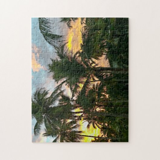 Hawaiian Exotic Beach Palm Trees Sunset Legpuzzel (Verticaal)