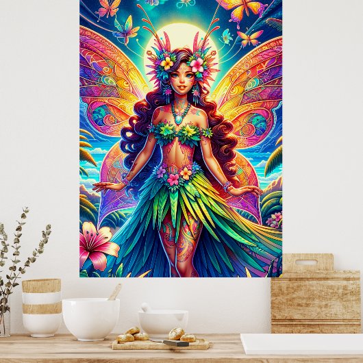 Hawaiian Fairy Poster (Keuken)