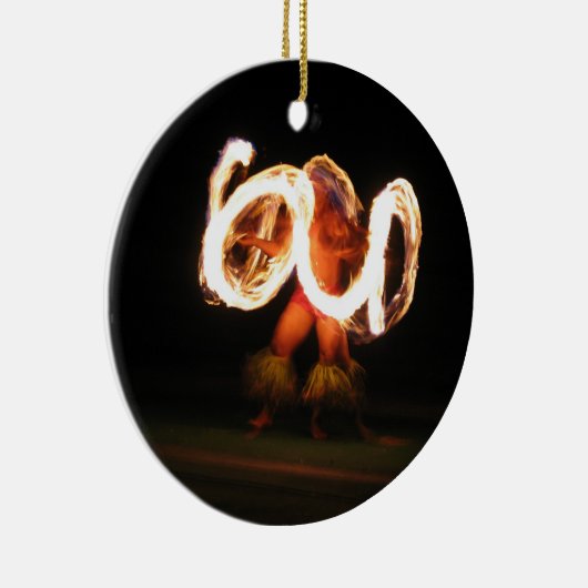 Hawaiian Fire Dance Keramisch Ornament (Rechts)