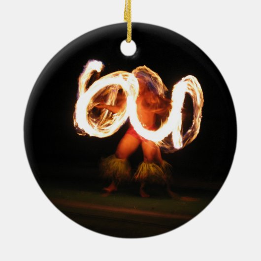 Hawaiian Fire Dance Keramisch Ornament (Achterkant)