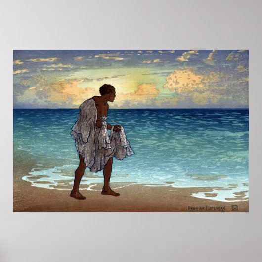 Hawaiian Fisherman - Charles William Bartlett Poster (Voorkant)