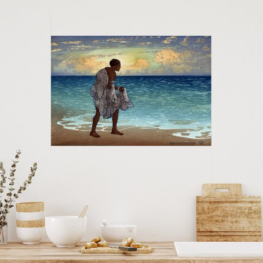 Hawaiian Fisherman - Charles William Bartlett Poster (Keuken)