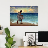 Hawaiian Fisherman - Charles William Bartlett Poster (Thuiskantoor)