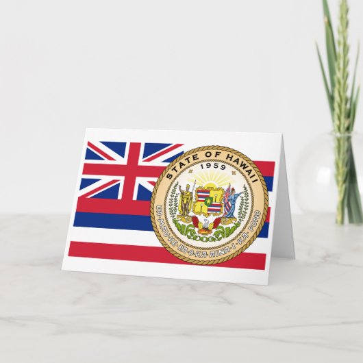 Hawaiian Flag & Seal, Flag of Hawaii Kaart (Voorkant)