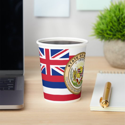 Hawaiian Flag & Seal, Flag of Hawaii Papieren Bekers (Insitu)