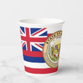 Hawaiian Flag & Seal, Flag of Hawaii Papieren Bekers (Voorkant)