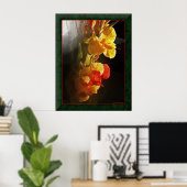 Hawaiian Flame Flowers Poster (Thuiskantoor)