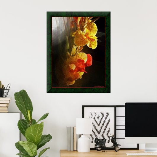 Hawaiian Flame Flowers Poster (Thuiskantoor)
