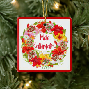 Hawaiian Flip Flop WreatOrnament Keramisch Ornament