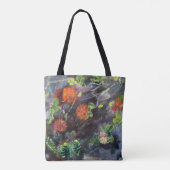 Hawaiian flora black and red Tote Bag (Achterkant)