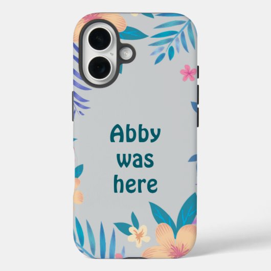 Hawaiian Floral Design on Gray Case-Mate iPhone Case (Achterkant)