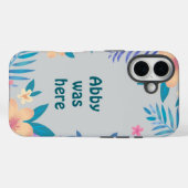 Hawaiian Floral Design on Gray Case-Mate iPhone Case (Achterkant (horizontaal))