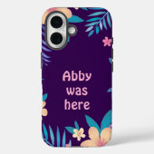 Hawaiian Floral Design on Purple Case-Mate iPhone Case (Achterkant)